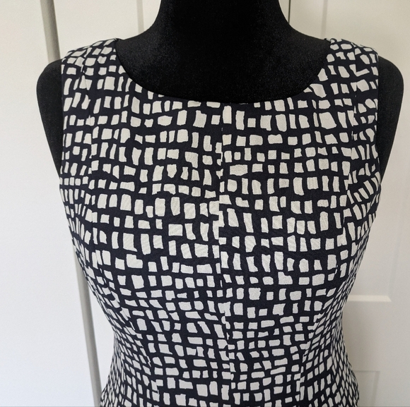 Lauren Ralph Lauren Mini Black White Sleeveless Fit And Flare Dress, Size 10 - Picture 4 of 10